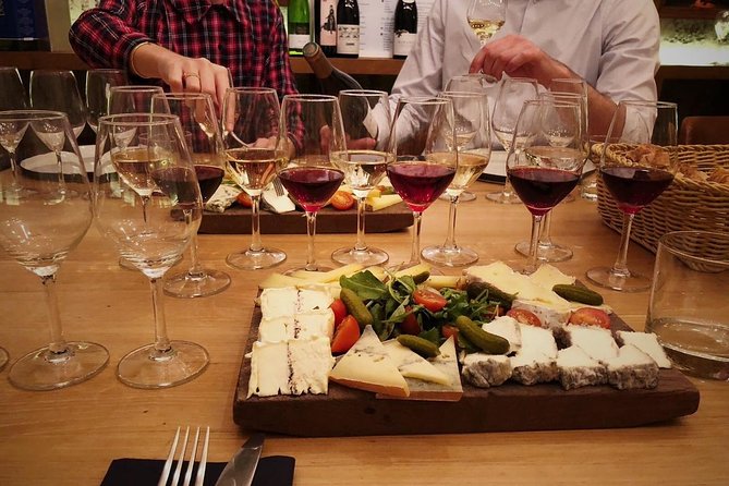 Wine tasting with a charcuterie board